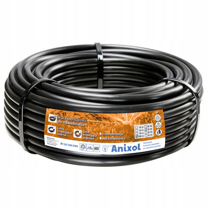 Rura Pe 25 mm 100 m PN6 grubość 2 mm montażowa do nawadniania z pompy