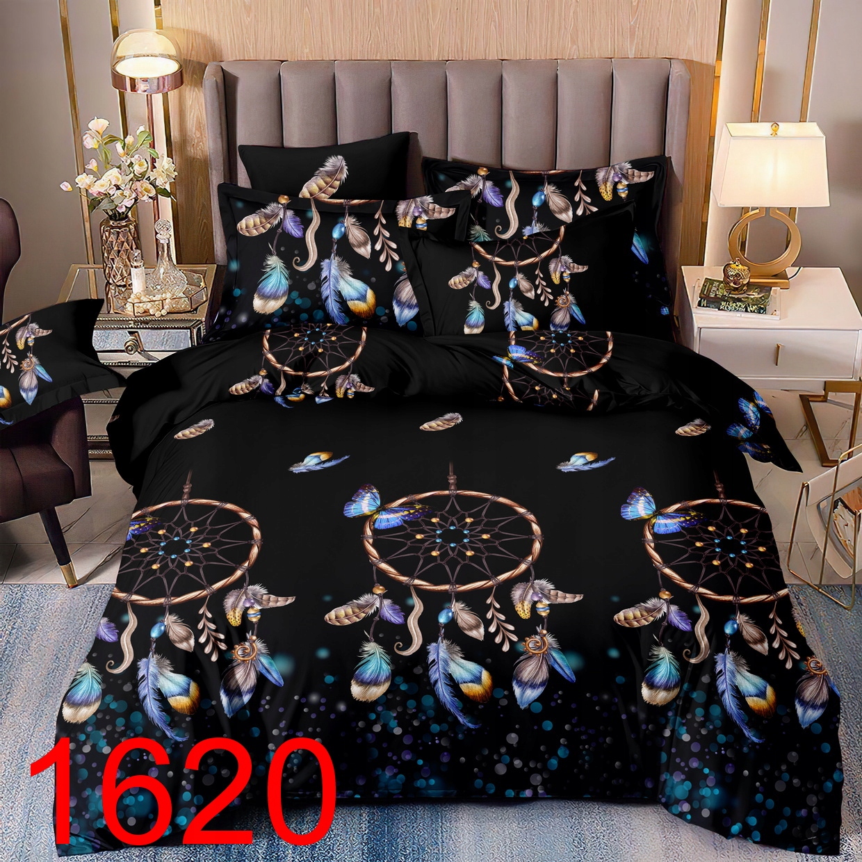 

Pościel 3D 160x200 Łapacz Snów Motylki Piórka Boho