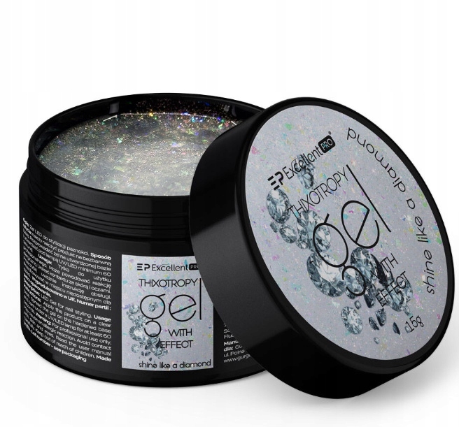 Excellent PRO THIXO Żel budujący LED/UV Effect shine like a diamond 15g