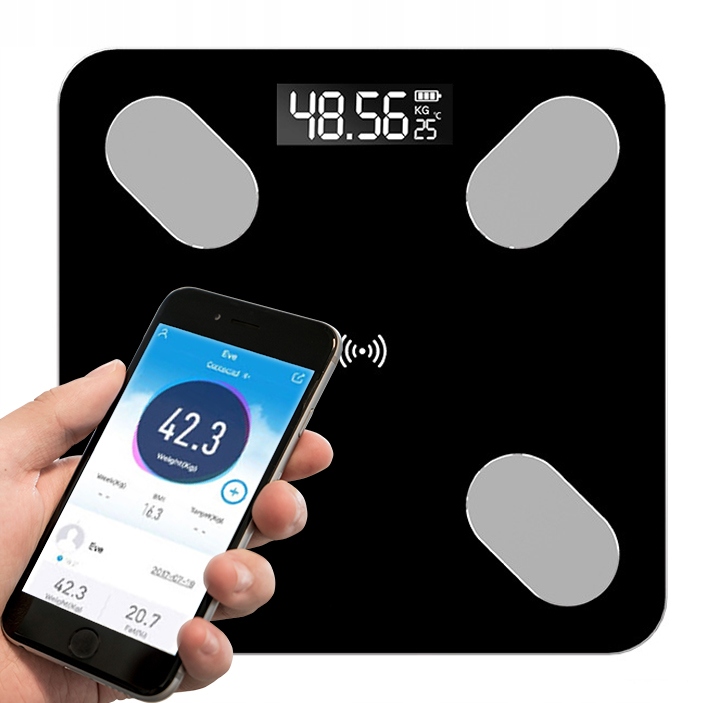 

Inteligentna Waga Łazienkowa Bluetooth Analityczna
