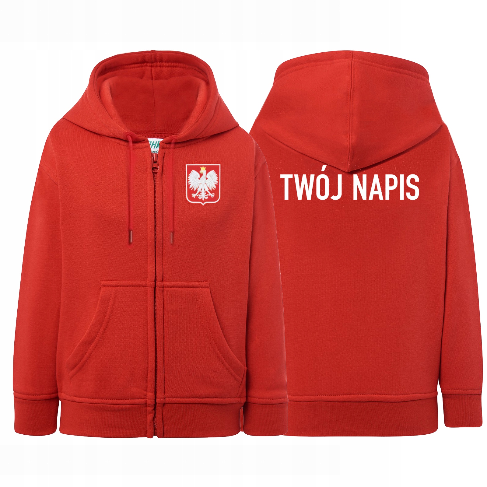 Bluza Polska Rozpinana z kapturem Godło Twój Napis Imię XL