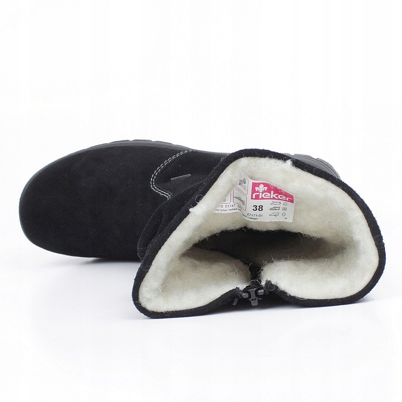 RIEKER Z7171 CZARNE SKÓRA WODOODPORNE TEX r. 37 Rozmiar 37