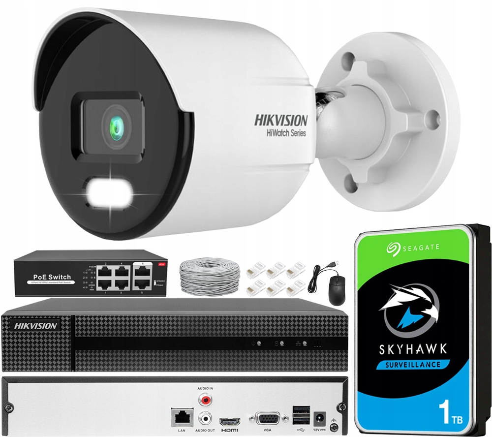 Sada pro monitorování Hikvision CCTV-KIT-ColorVu-2MPX-TB-8CH