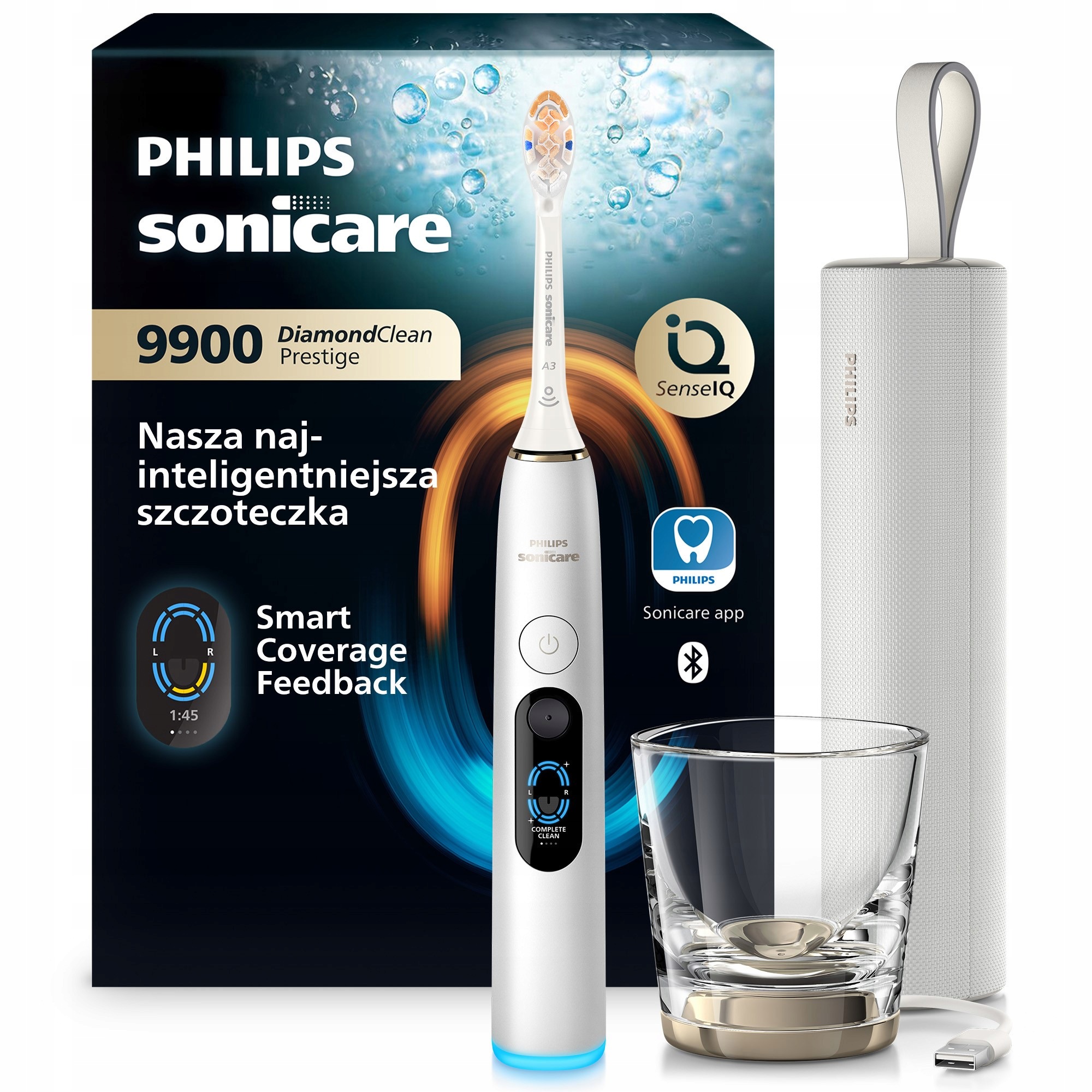 Szczoteczka soniczna Philips Sonicare DiamondClean 9900 Prestige HX9813/91