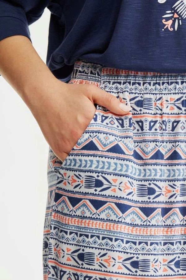 KEY PIŻAMA DAMSKA LHS 830 A8 GRANATOWO-RÓŻOWA S Model LHS 830 A8