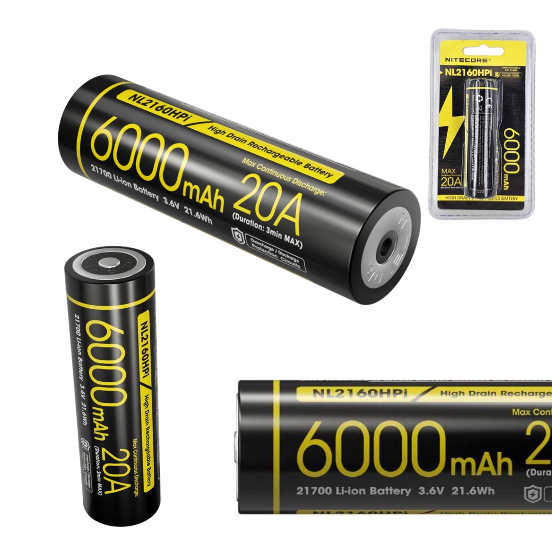 Akumulator Bateria Li-ion Nitecore NL2160HPI 3.6V 6000mAh 20A Do Latarek