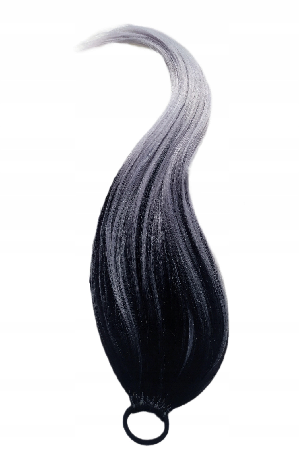 Připínací poník na gumičce, Příčesek, černá šedá, Dešťová Panna, 80 cm