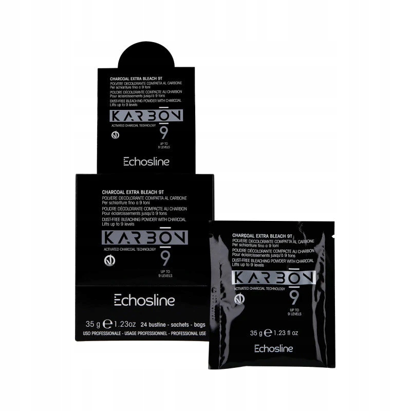 Echosline Karbon 9 Zesvětlovač vlasů v sáčcích 24 x 35 g