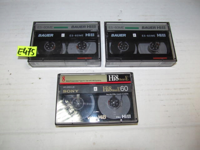 3 X KASETA VIDEO HI8 E60 - NR E475