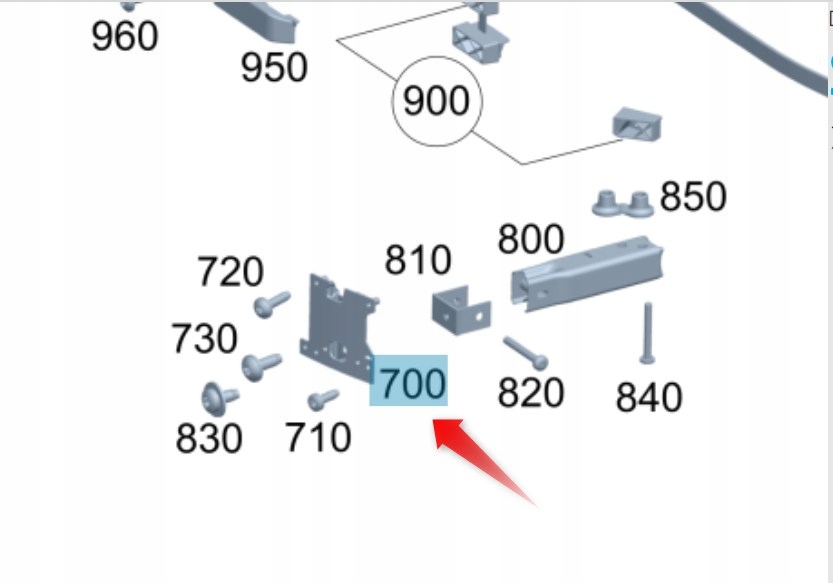 Podpěra Podpěry Pásu Mercedes C Třída W206 Levá A2066209300