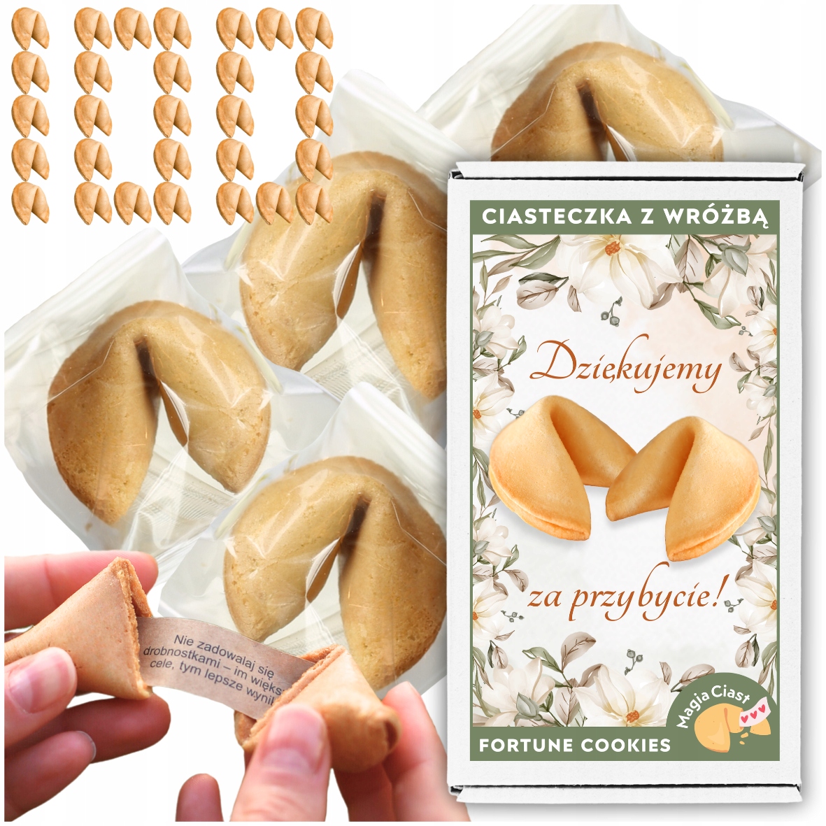 Ciasteczka z Wróżbą Dziękujemy za Przybycie Ciastko Przeznaczenia 100 sztuk