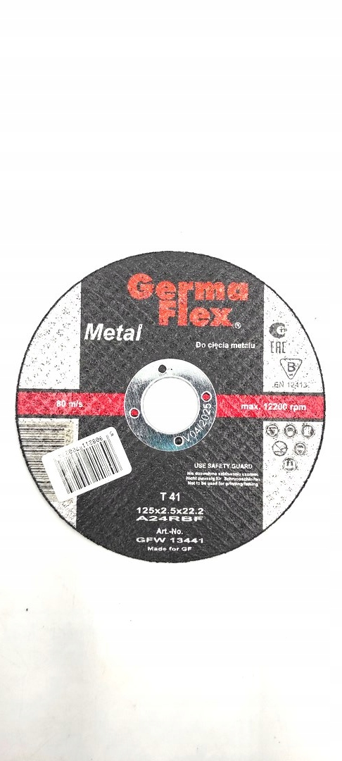 

Tarcza płaska do cięcia metalu Gf A24R T41 125x2,