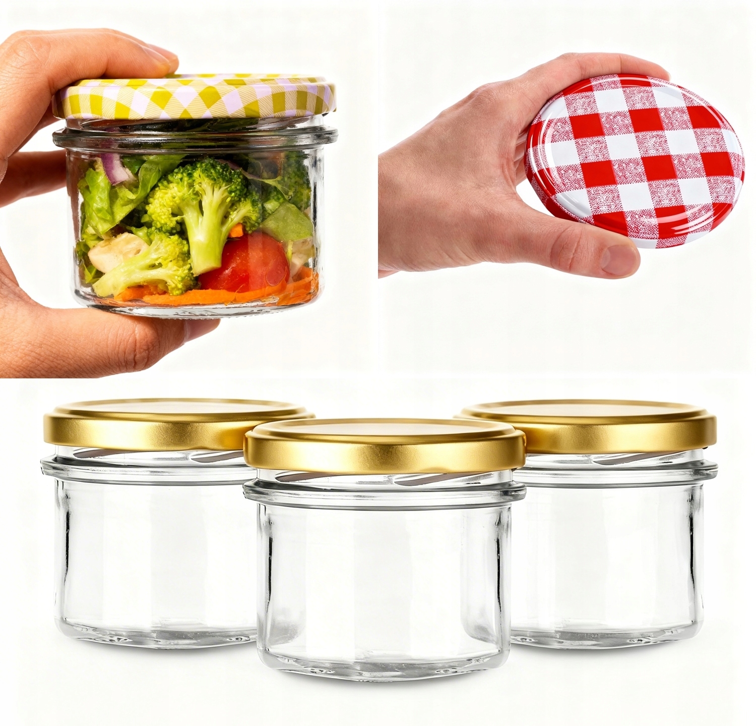 Skleněné Sklenice 235 ml (50 ks se šroubovacím uzávěrem Zavařovací Sklenice na džem, pesto, paštiku