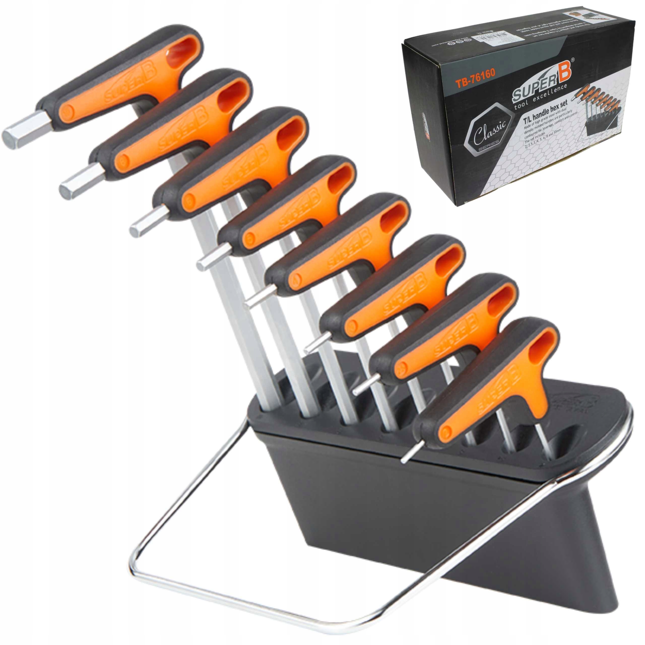 Zestaw Kluczy Imbusowych SuperB TB-76160 Sześciokątne 2-10mm 8 Szt