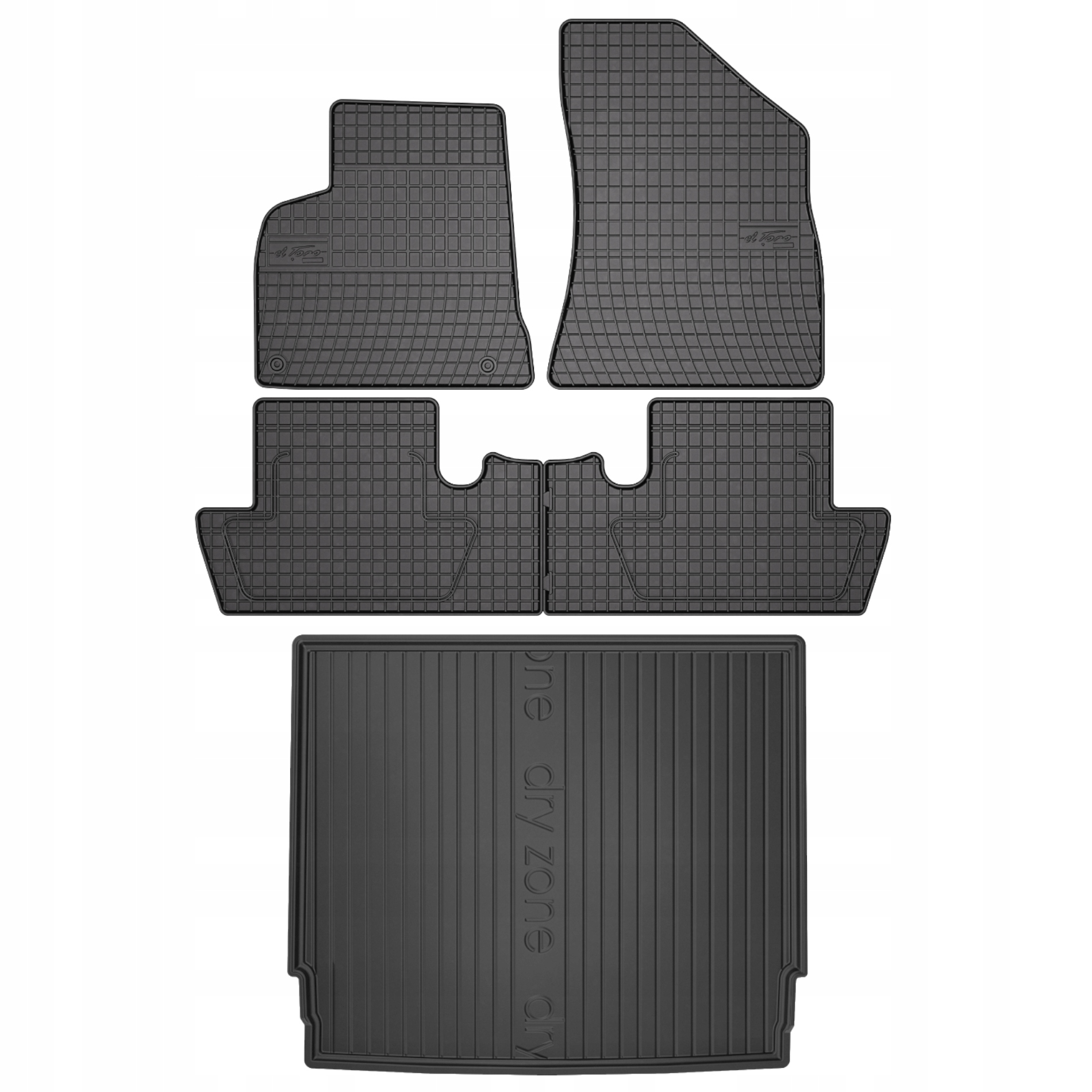 Gumové rohože+podložky do batožinového priestoru Peugeot 5008 09- bez nastaviteľnej podlahy