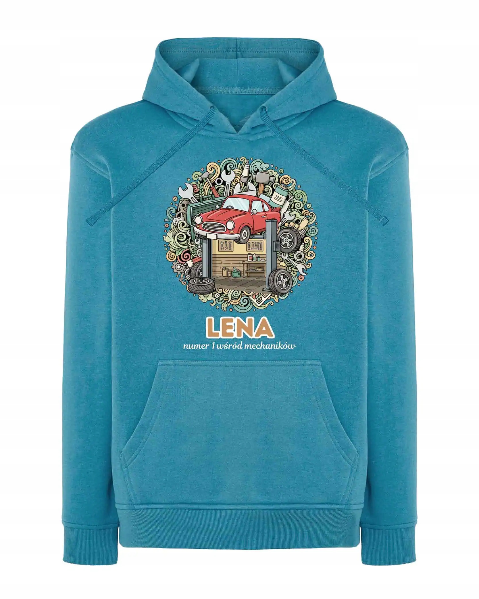 Mikina s kapucí Mechanik Personalizovaná Ilustrační Modrá XL