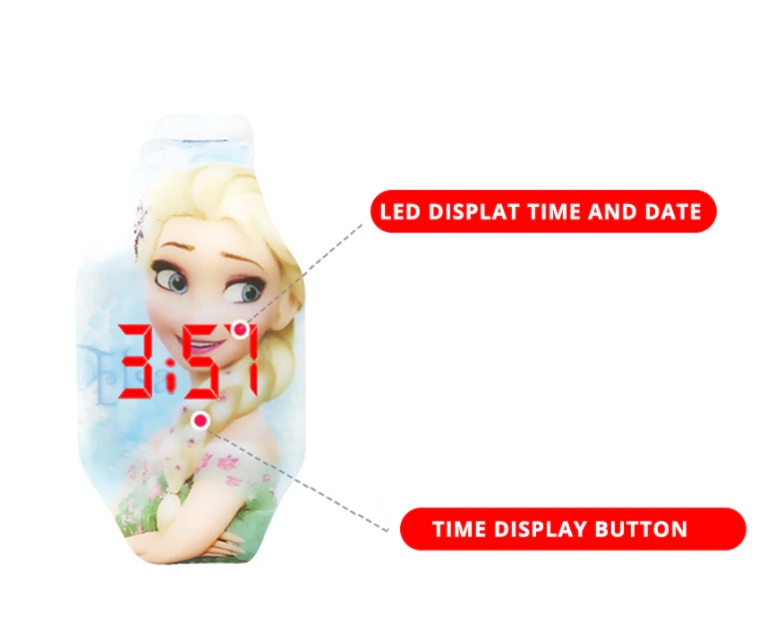 Zegarek ELZA Kraina Lodu LED ŚWIECĄCY W CIEMNOŚCI Model elsa