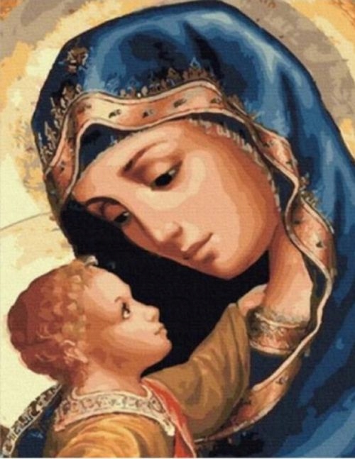 DIAMENTOWA MOZAIKA ŚWIĘTE MATKA BOSKA WPATRZONA W SYNKA NO-1006449