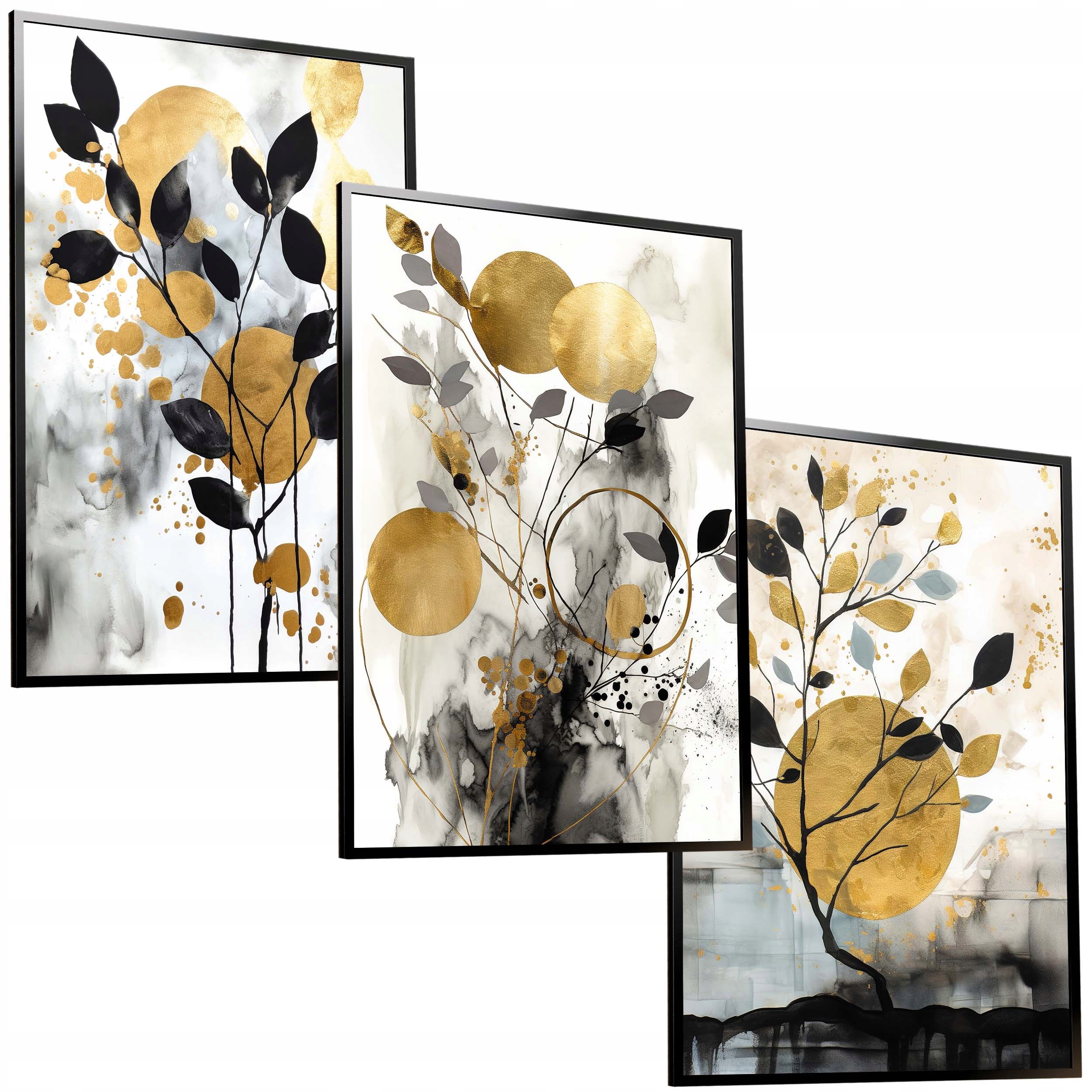 50x40 Sada Obrazů V Rámu Plakáty Rámeček Příroda Moderní Tvary Boho