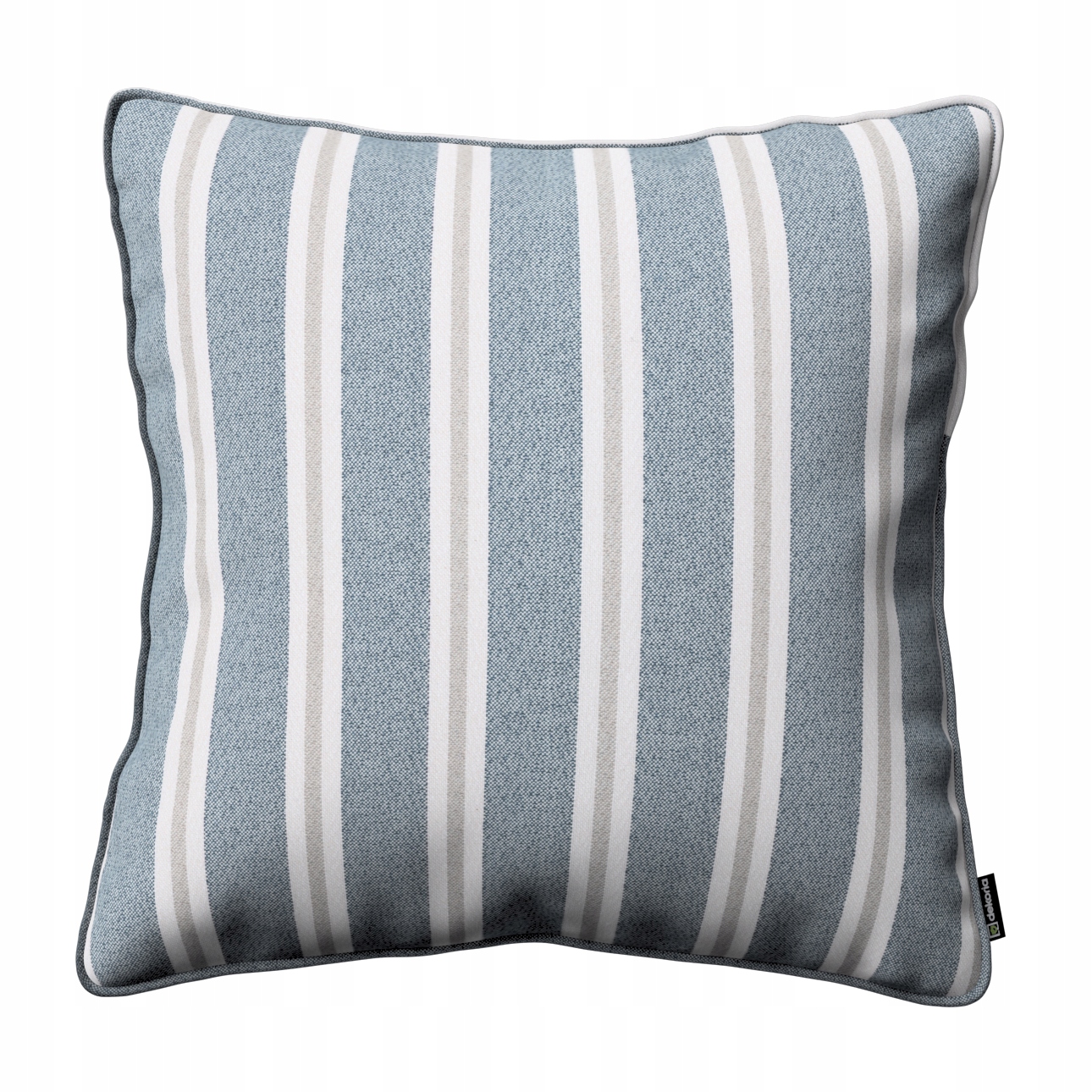 Povlak na polštář 60x60 modro-béžové pruhy