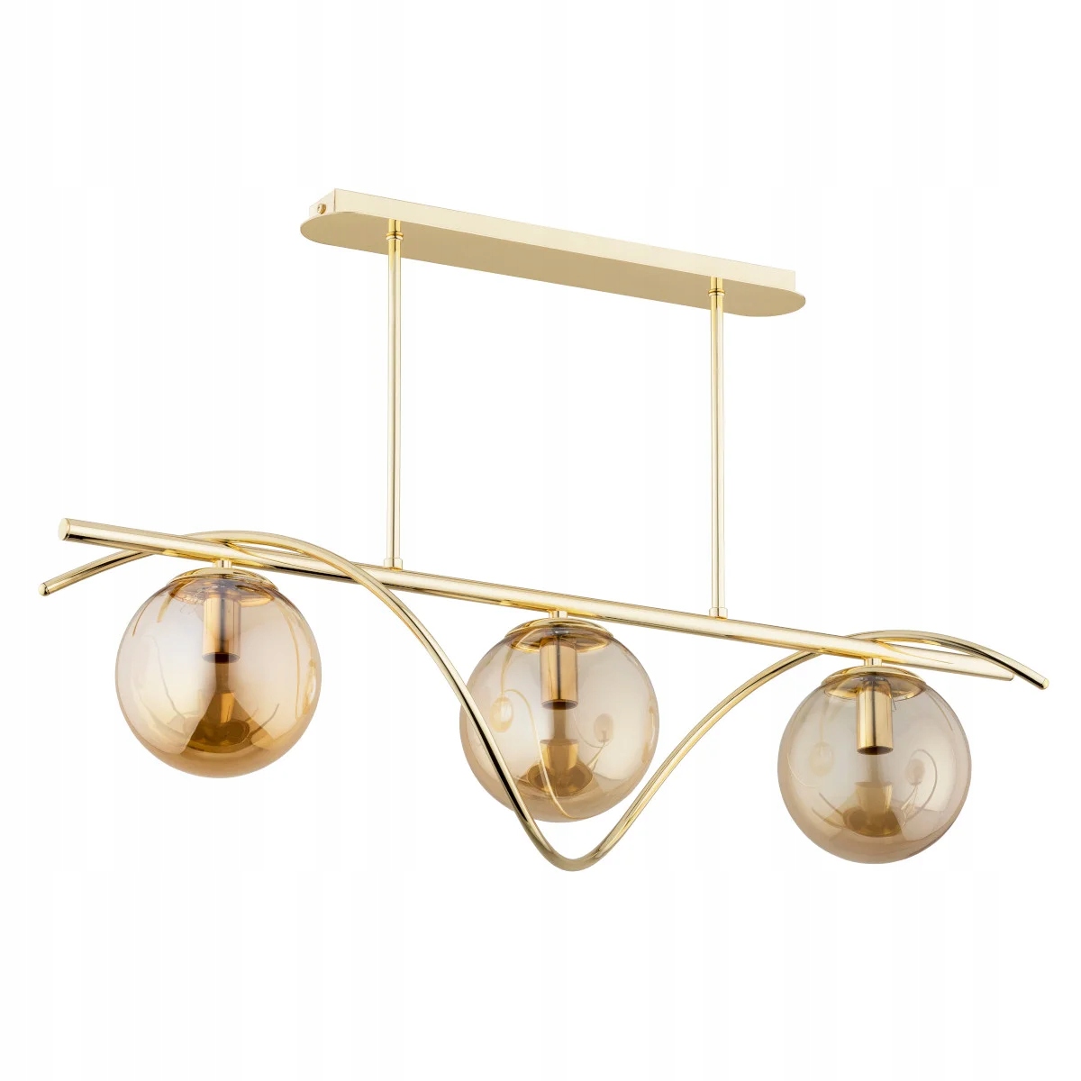 Alfa Varna Závesná lampa Moderná zlatá Amber 3xE14 10W 50 cm