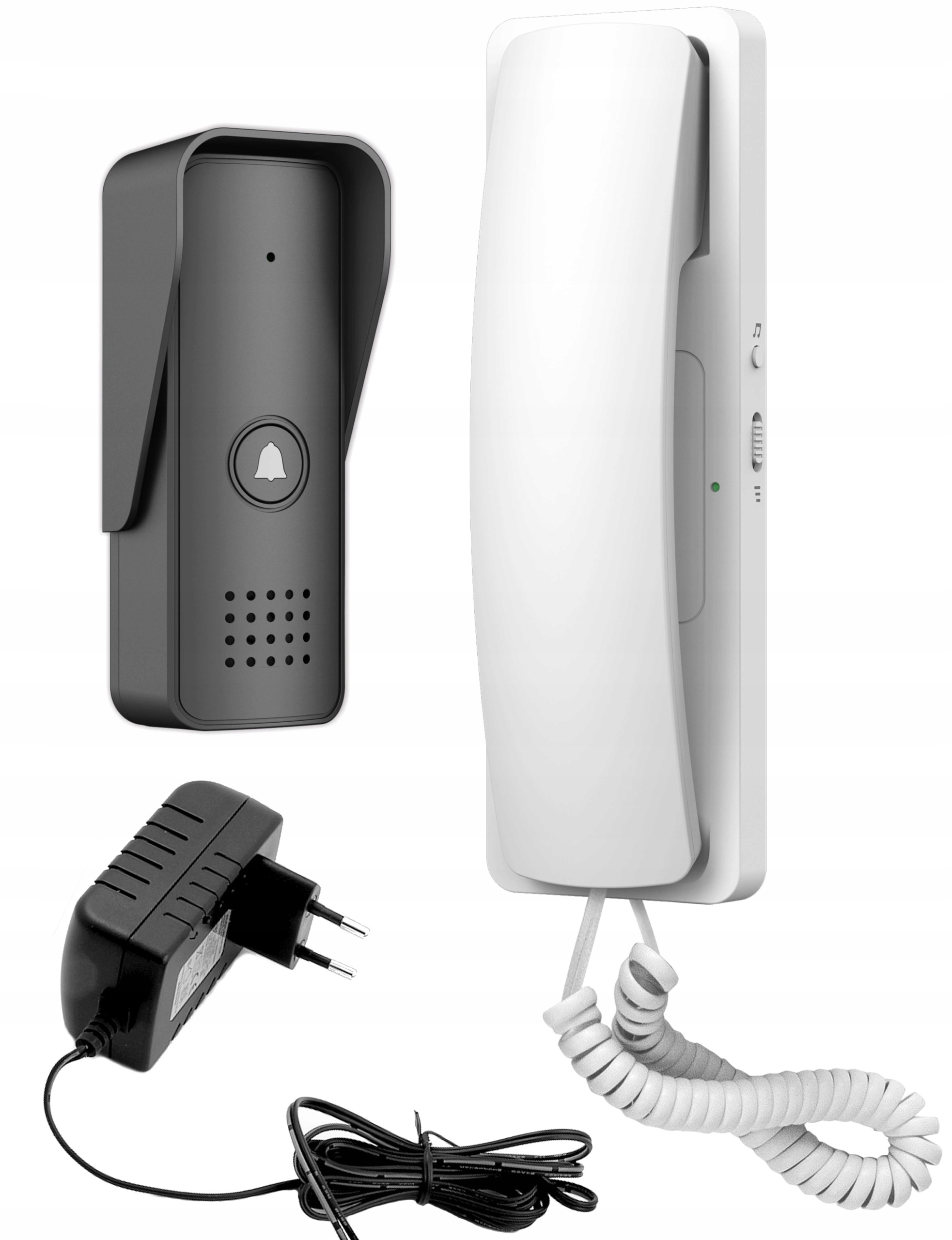 domofon jednorodzinny ADP-24A3 biały łatwy montaż 2 żyły furtka brama