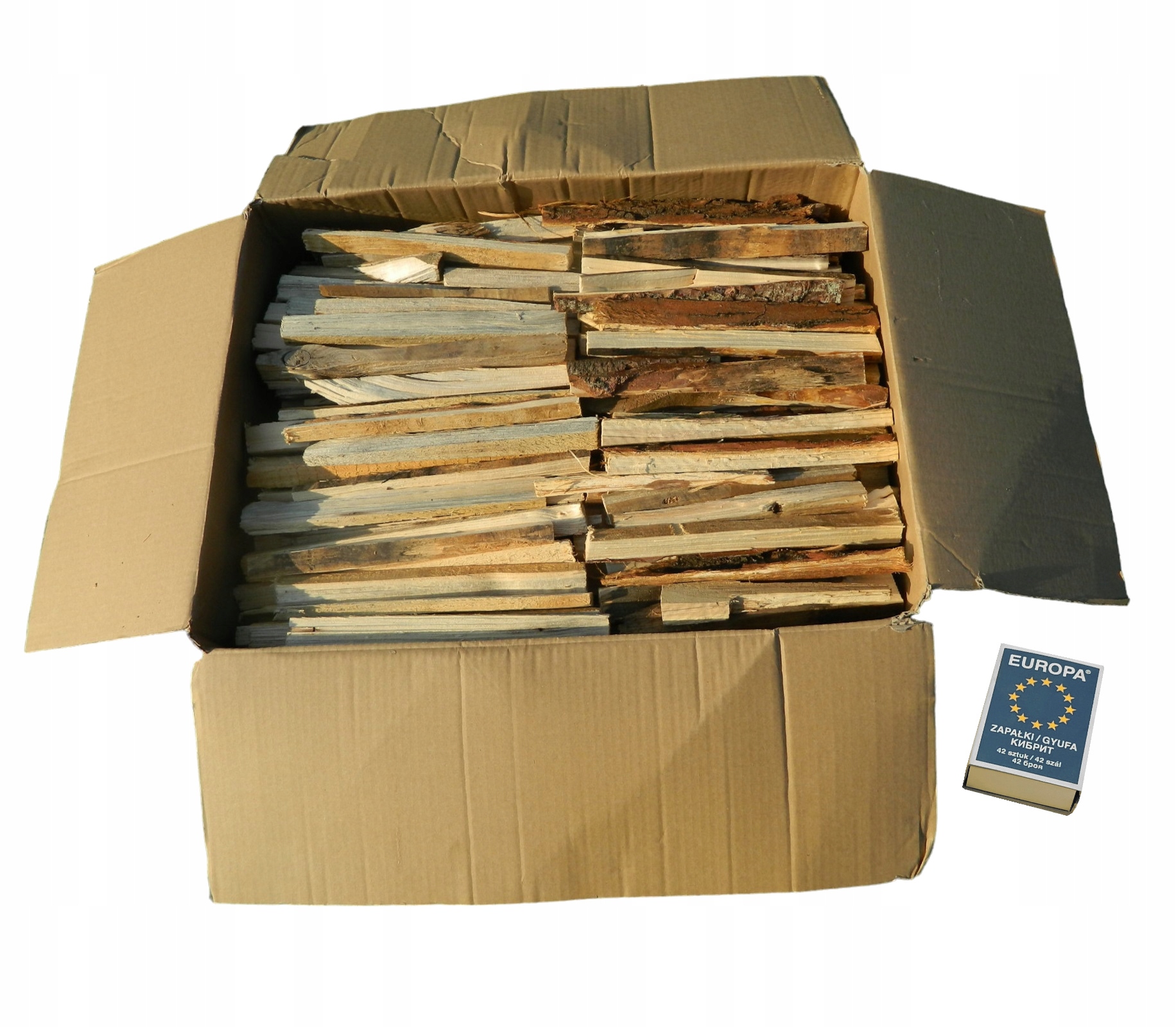 Rozpałka 36dm3 Drewno Rozpałkowe Sosna Świerk Dąb Olcha PAT-9kg Transwood Maksymalna wartość opałowa 14.8-15.8 MJ/kg