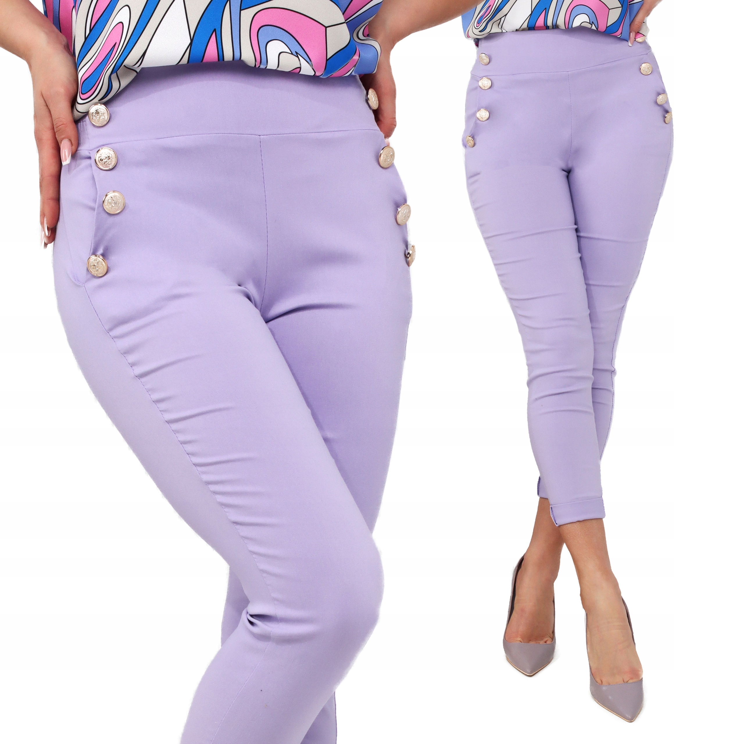 

Spodnie Damskie Rurki Cygaretki Modne 48 4XL Wrz