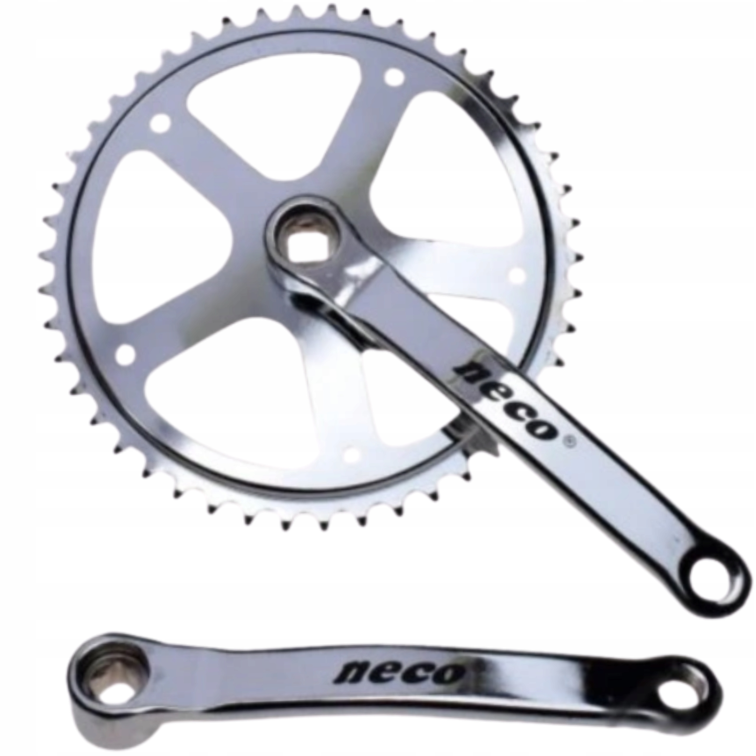 Korba rowerowa Neco 170 srebrna 46 zębów jednorzędowa do roweru miejskiego