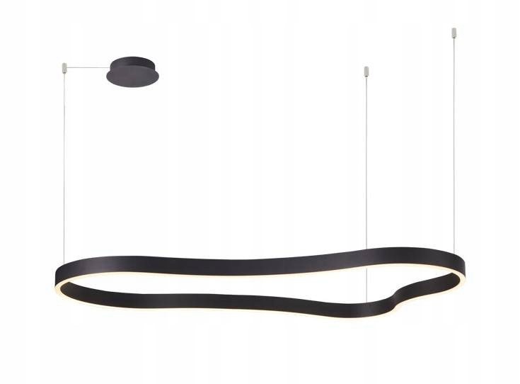 Reprezentativní nepravidelná Led lampa Mirabella nad stůl v obývacím pokoji, černá