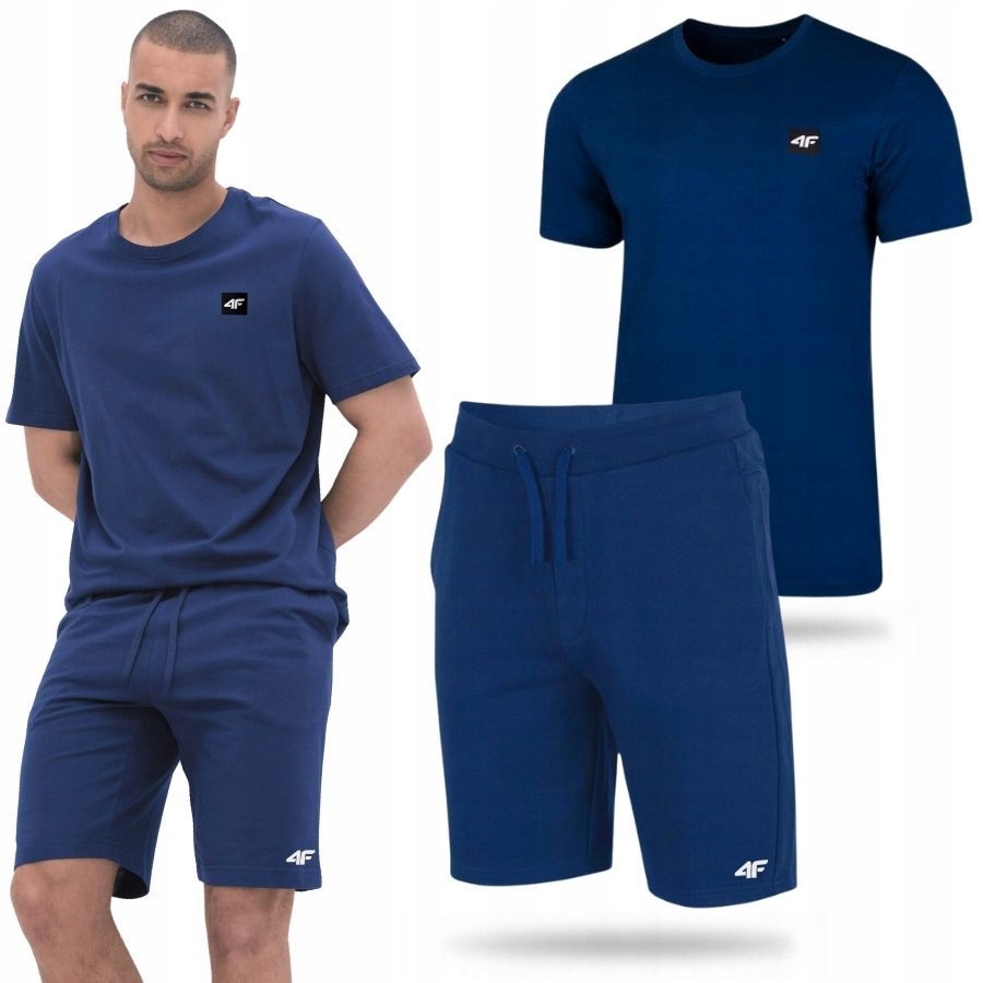 ZESTAW 4F KOSZULKA MĘSKA KRÓTKIE SPODENKI DRESOWE T-SHIRT BLUZKA SPODNIE