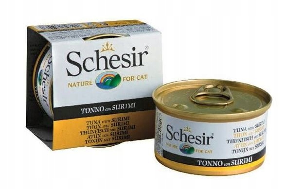 Levně 4x Schesir tuna surimi želé 85g krmivo pro kočky adult cats