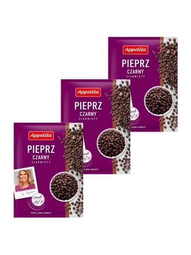 Levně 9 x Appetita Pepř černý zrnitý 3x18 g