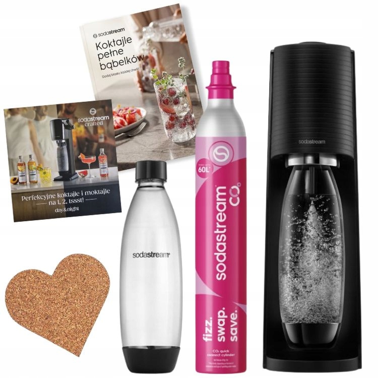 Výrobník Sody SodaStream Terra černý 1 láhev podložka pod hrnek a knihy