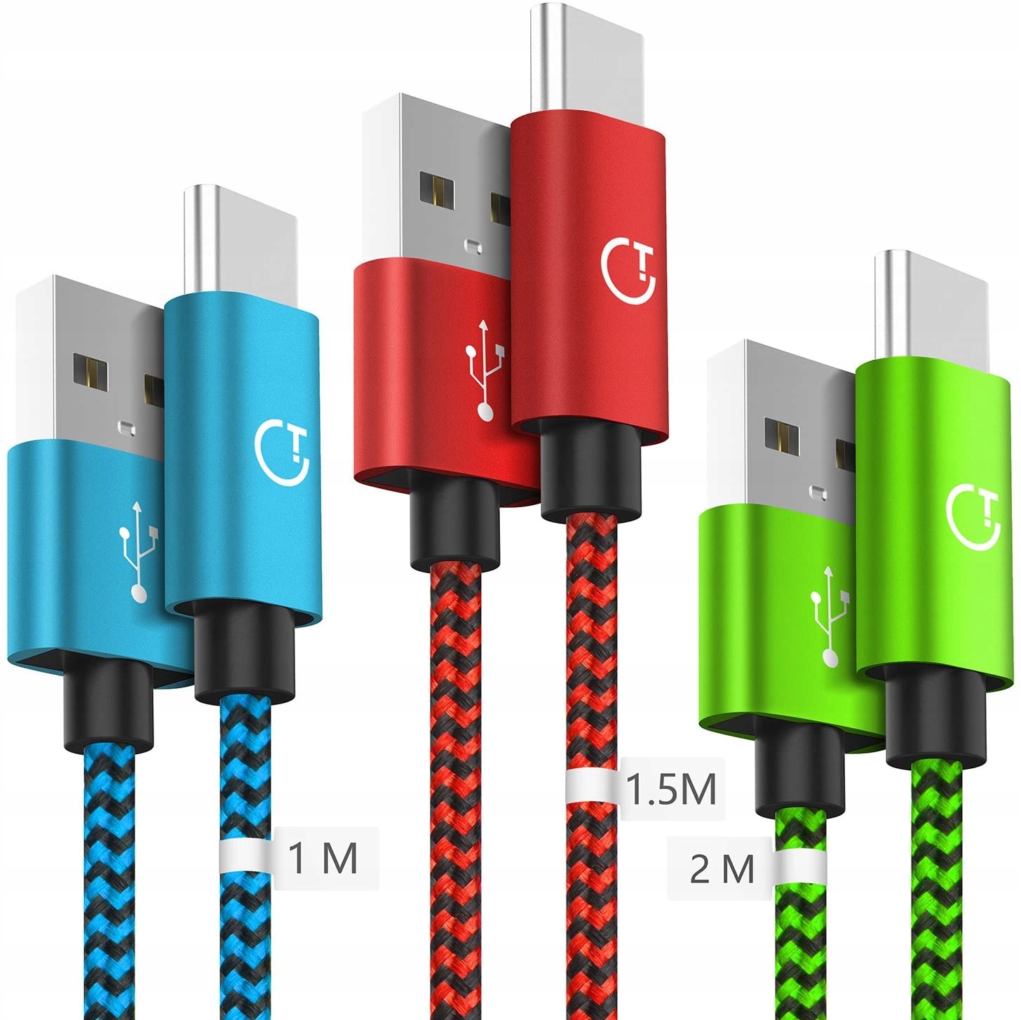 

Zestaw Kabli 3SZT Usb-c 1M + 1,5M + 2M Nylon