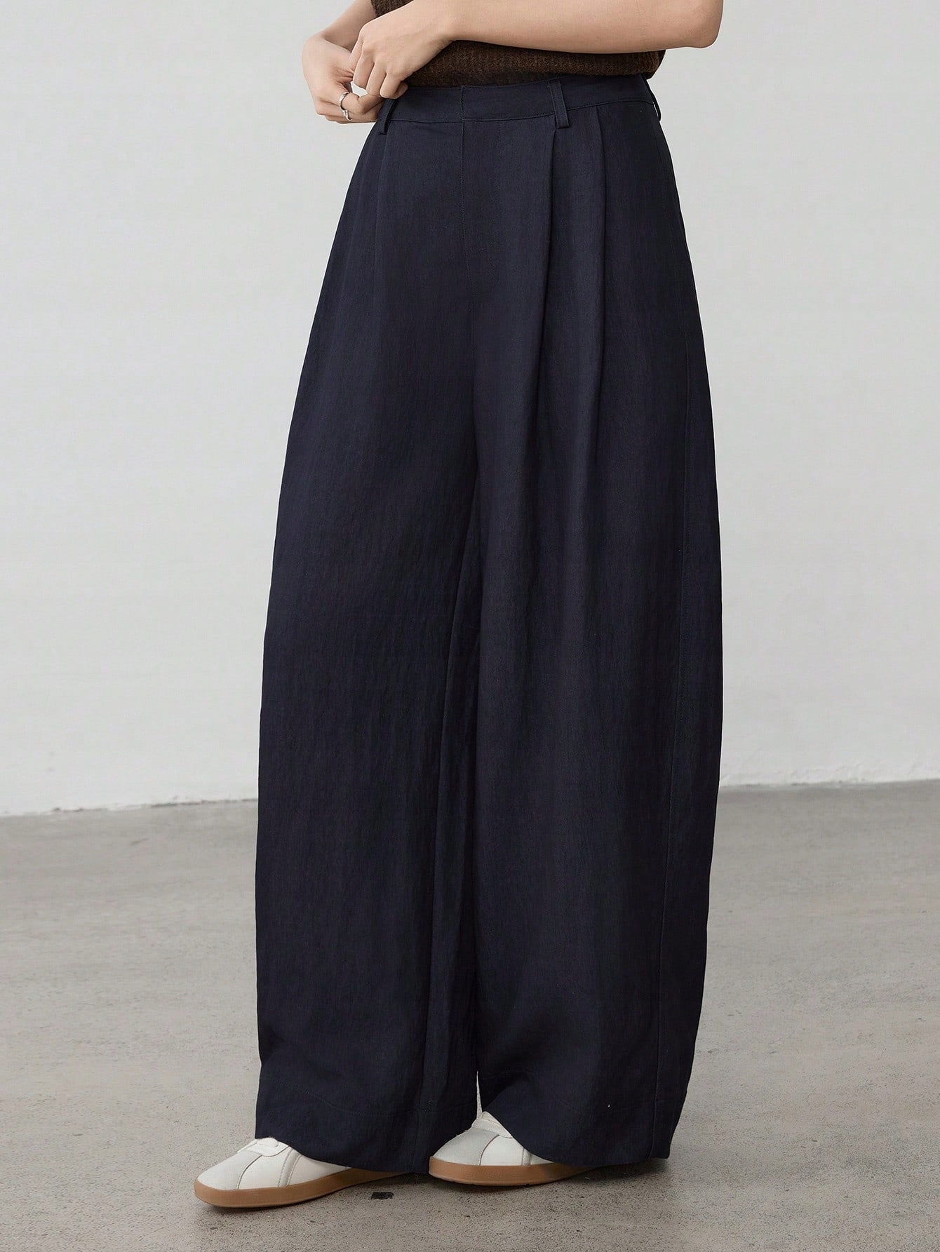 Kalhoty Volné S Širokými Nohavicemi, Modré Casual Dazy, Velikost 40