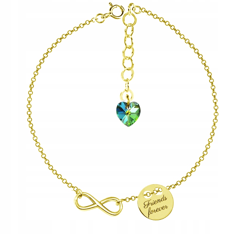 

Bransoletka Kółko Infinity Swarovski Grawer 24K