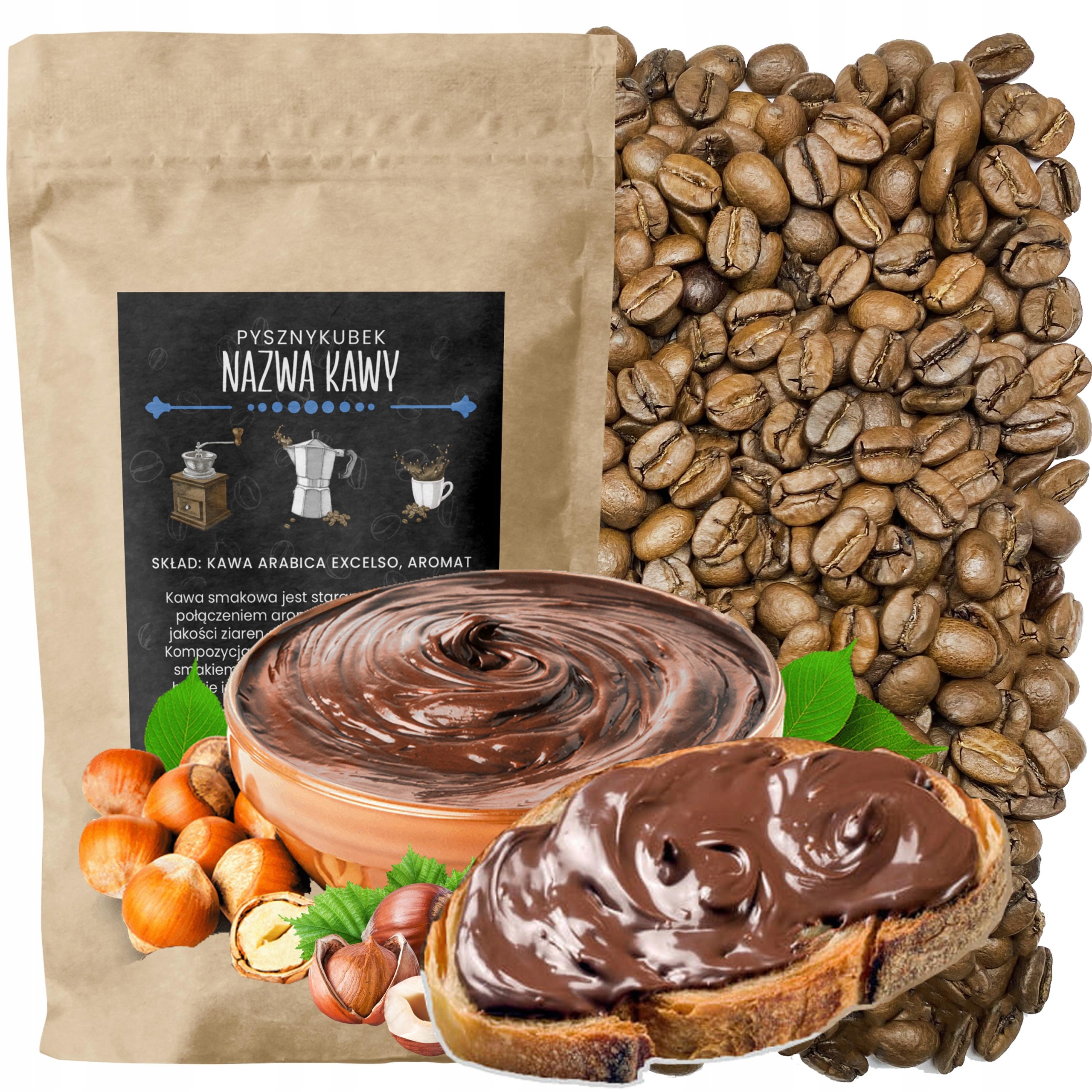 Kawa smakowa Nutela 1000G 1KG arabica krem orzechowy