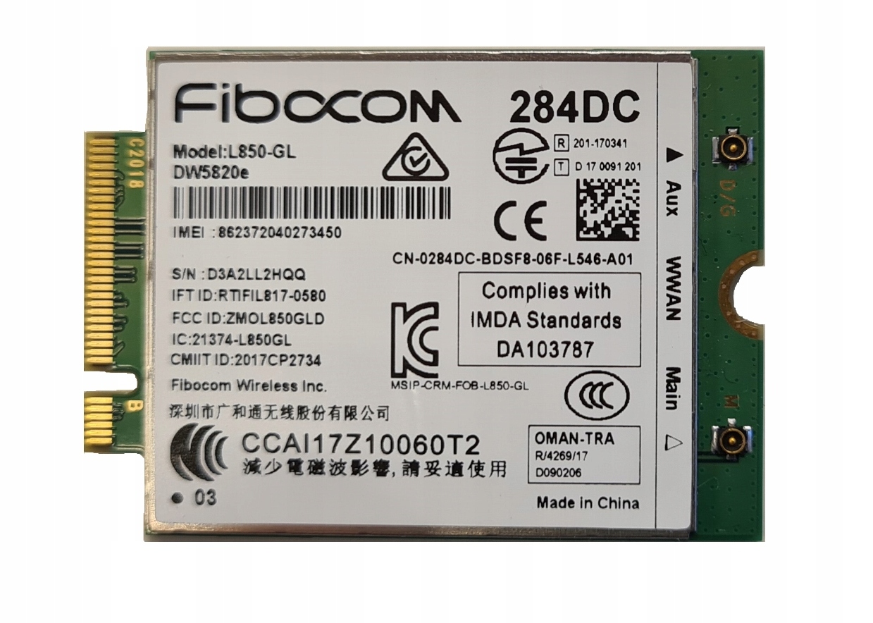 Modem WWAN Fibocom L850-GL DW5820e 284DC Dell Latitude • Opinie - Allegro