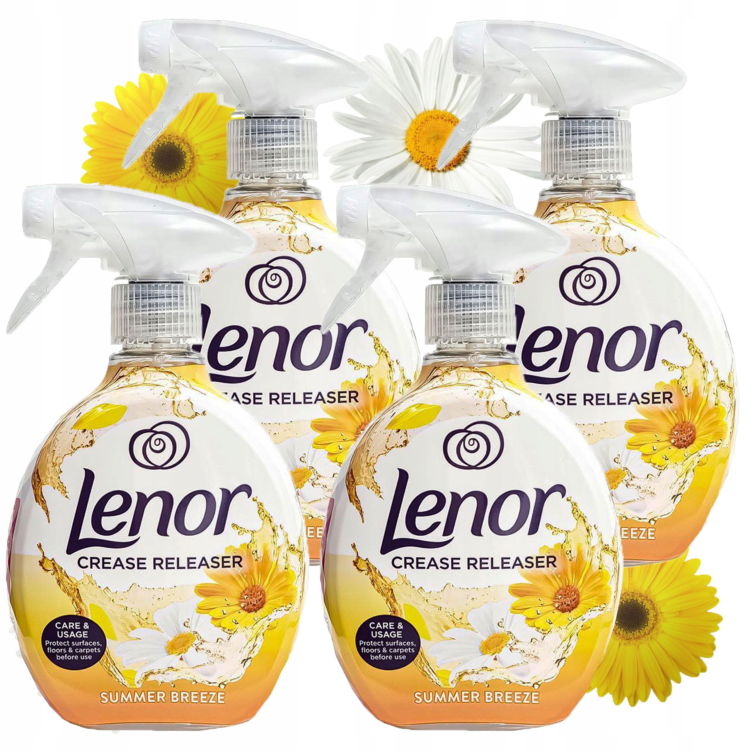 4x Tekutá žehlička ve spreji Sprej na vyhlazování tkanin Lenor Summer Breeze 500 ml