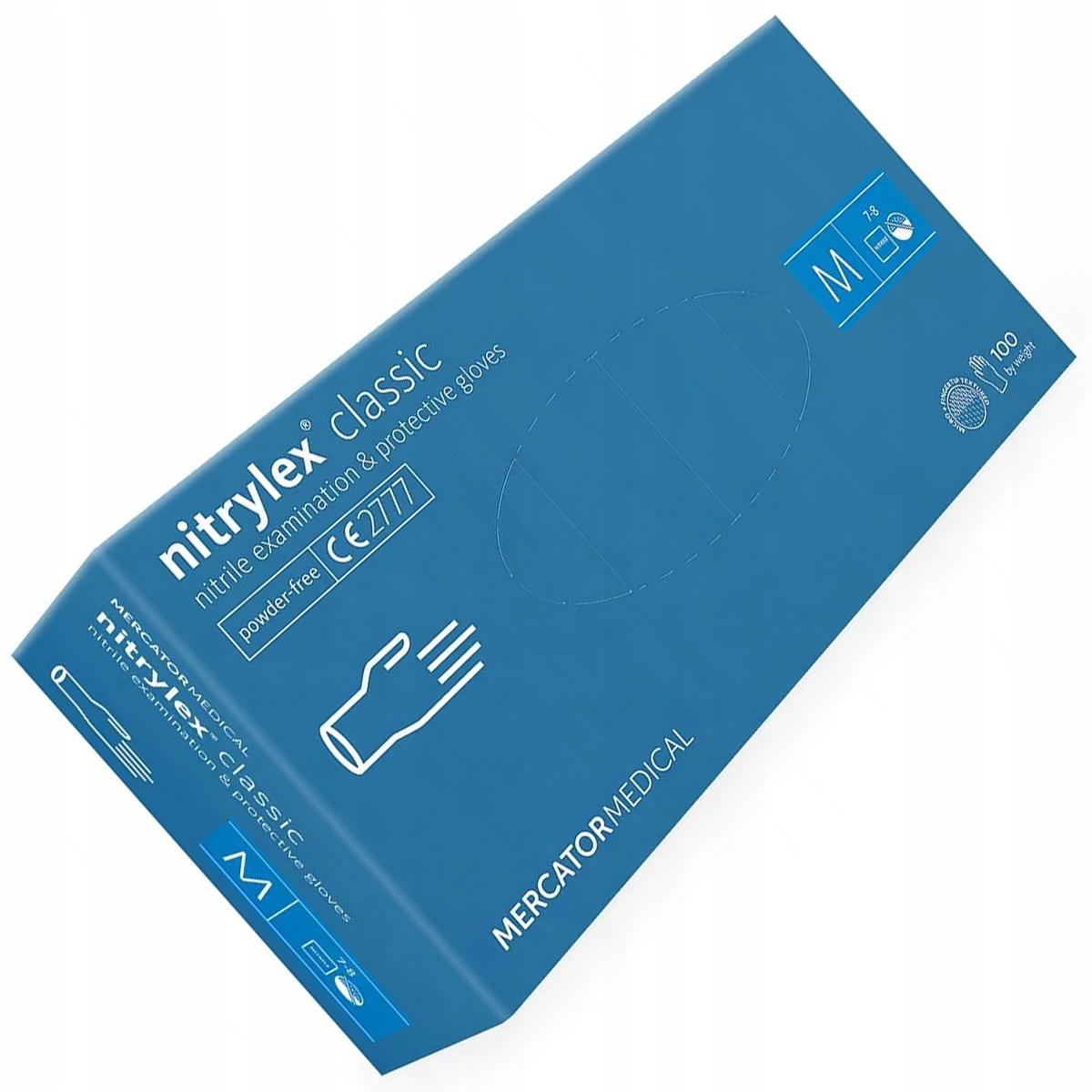 

Rękawice rękawiczki Nitrylowe Bezpudrowe blue M
