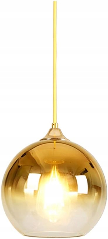 Závěsná lampa Skleněná koule 20 cm Zlatá Moderní Gradient E27