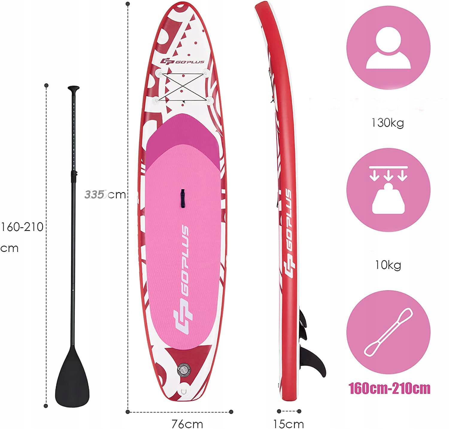 SUP DESKA 335 x 76 CM z pompą PCW 130 kg EAN (GTIN) 0661706079433