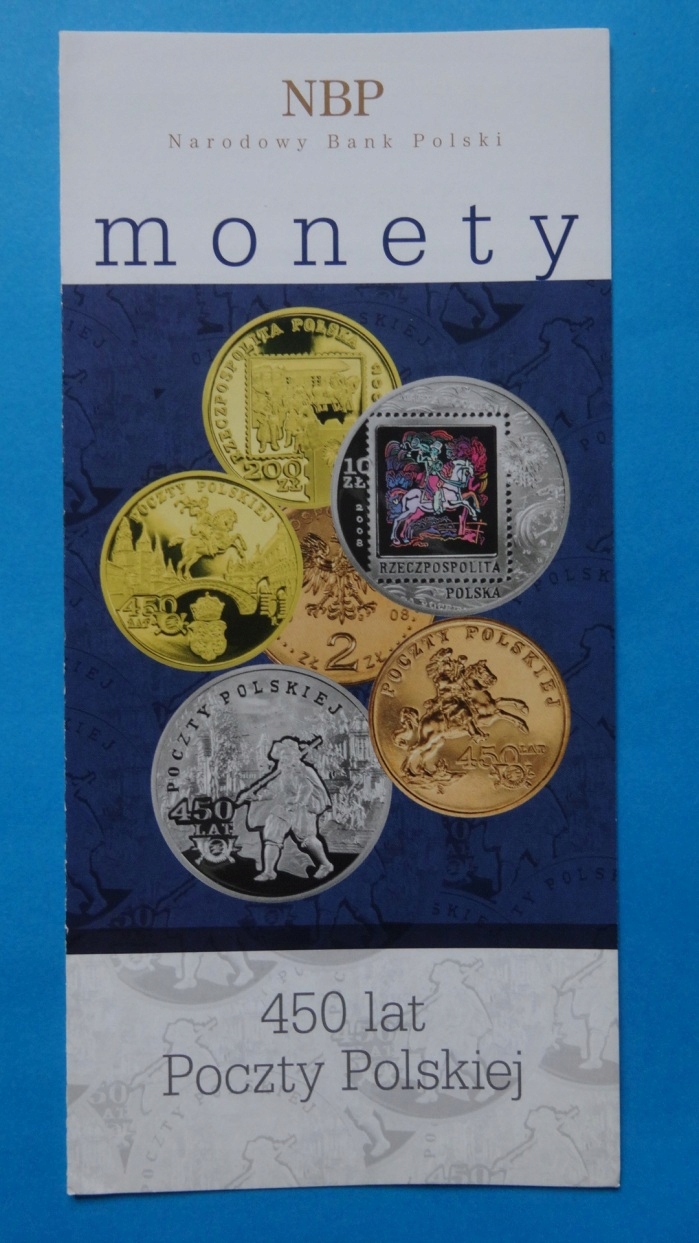Folder 10 zł 2008,450 LAT POCZTY POLSKIEJ,stan I