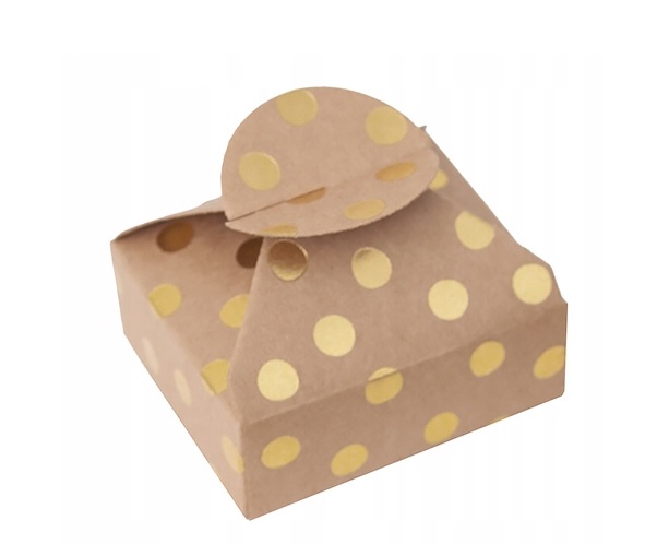 

Pudełka Candy Box 6X7,5X2,5 CM Kropki Złote 4szt
