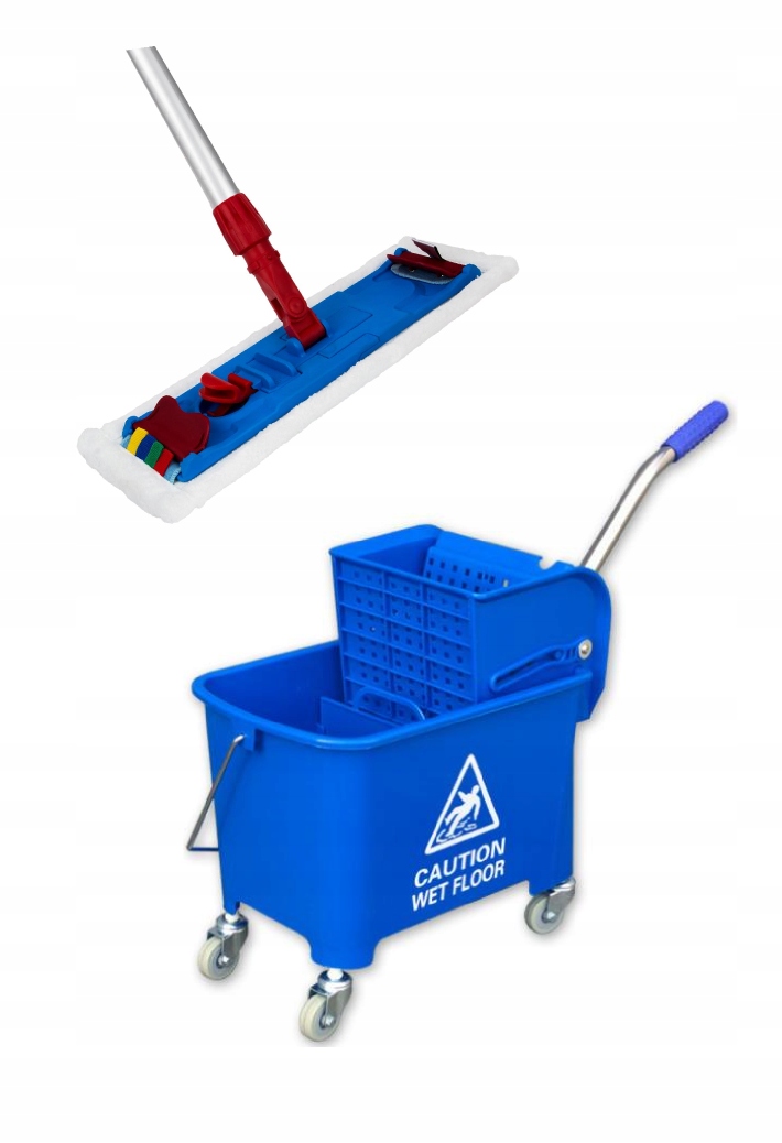 Wózek do sprzątania + Mop przemysłowy mikrofibra