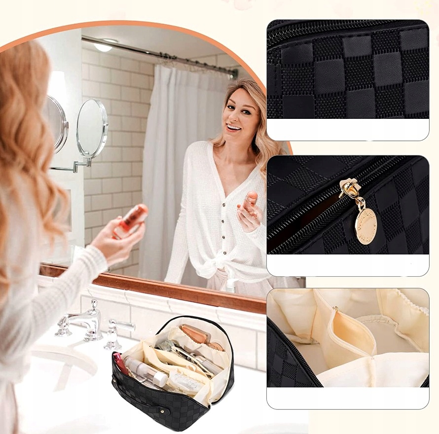 Podróżny Kuferek Kosmetyczka do Torebki walizki Damska Duża Organizer Torba Wielkość mała (nie mieszcząca A4)
