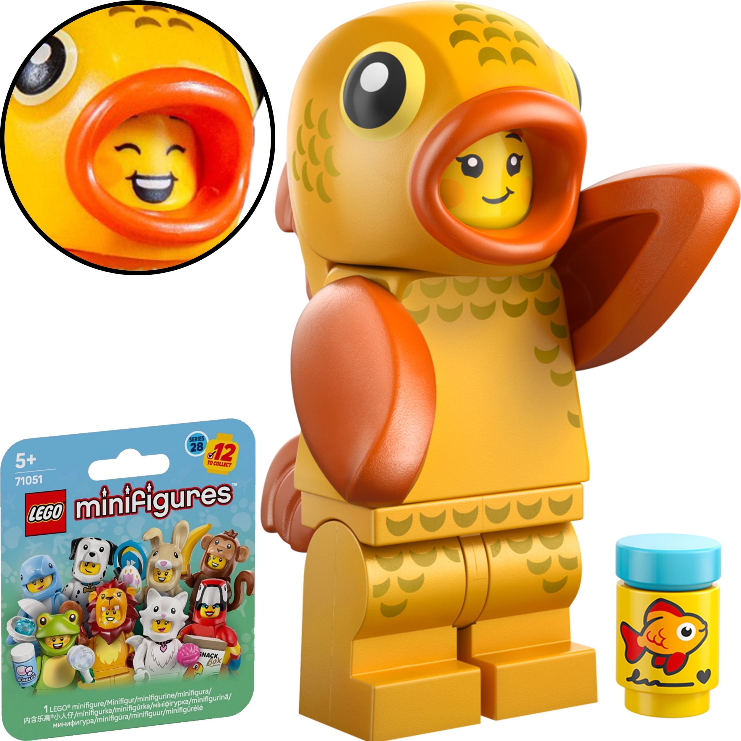 Lego Minifigures 71051 Seria 28 Zwierzęta Kostium Złotej Rybki