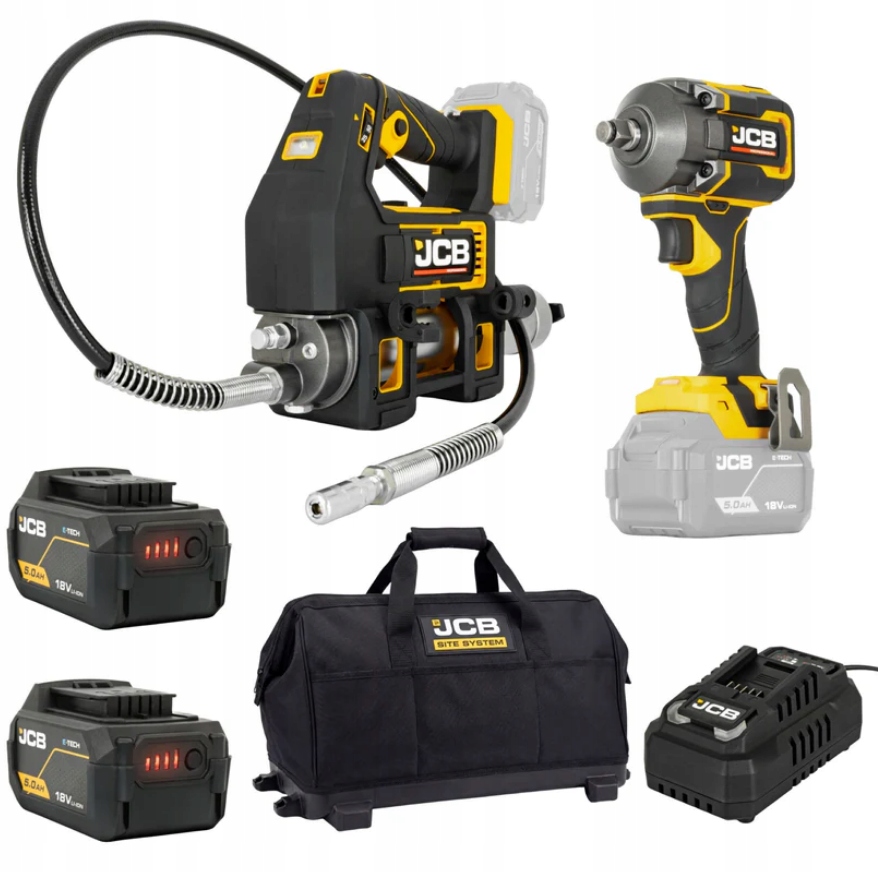 Set Úderový Klíč 350 nm Maznice 700bar Baterie 18V 2x 5Ah Nabíječka