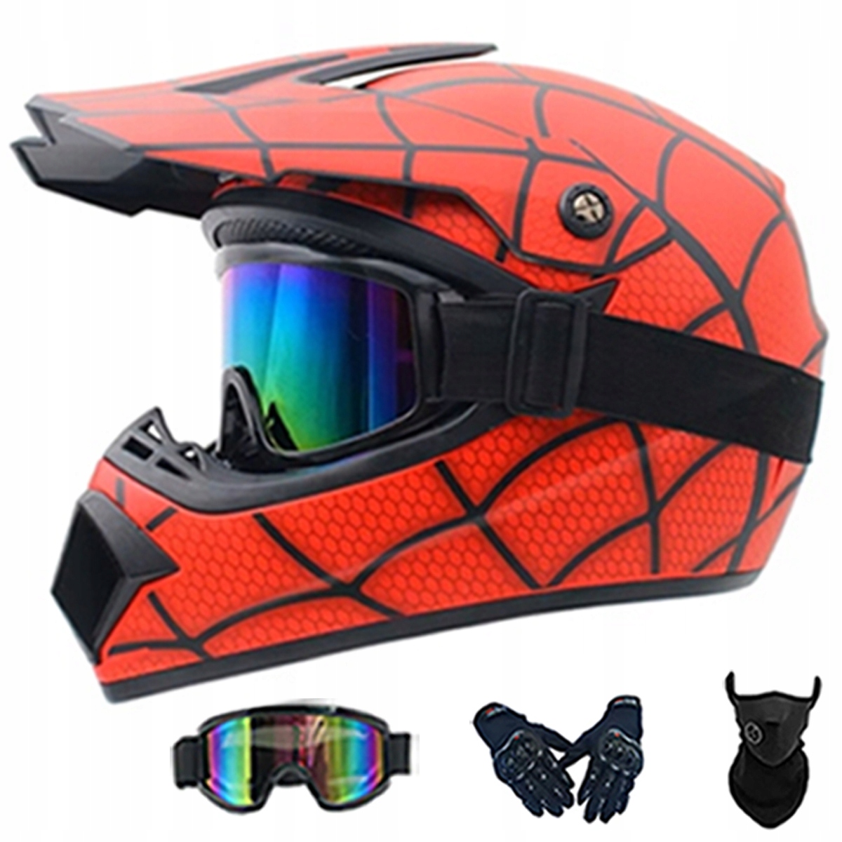 Motocyklová Přilba Lehká Enduro Quada Brýle Rukavice Maska S